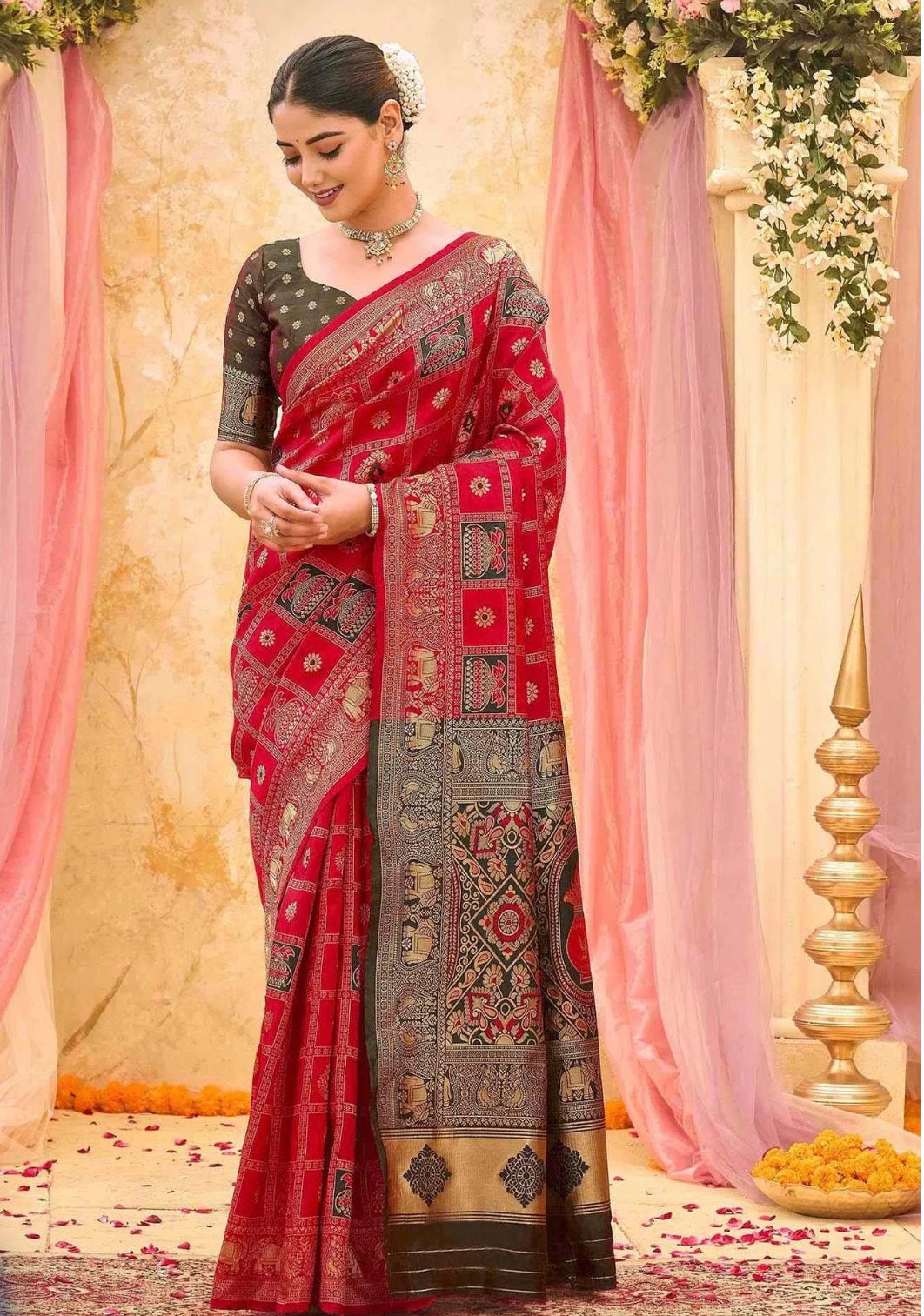 Red Silk Woven Patola Saree