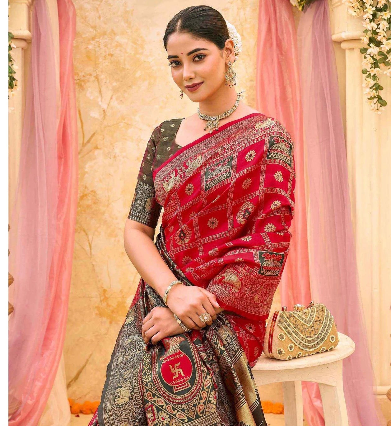 Red Silk Woven Patola Saree