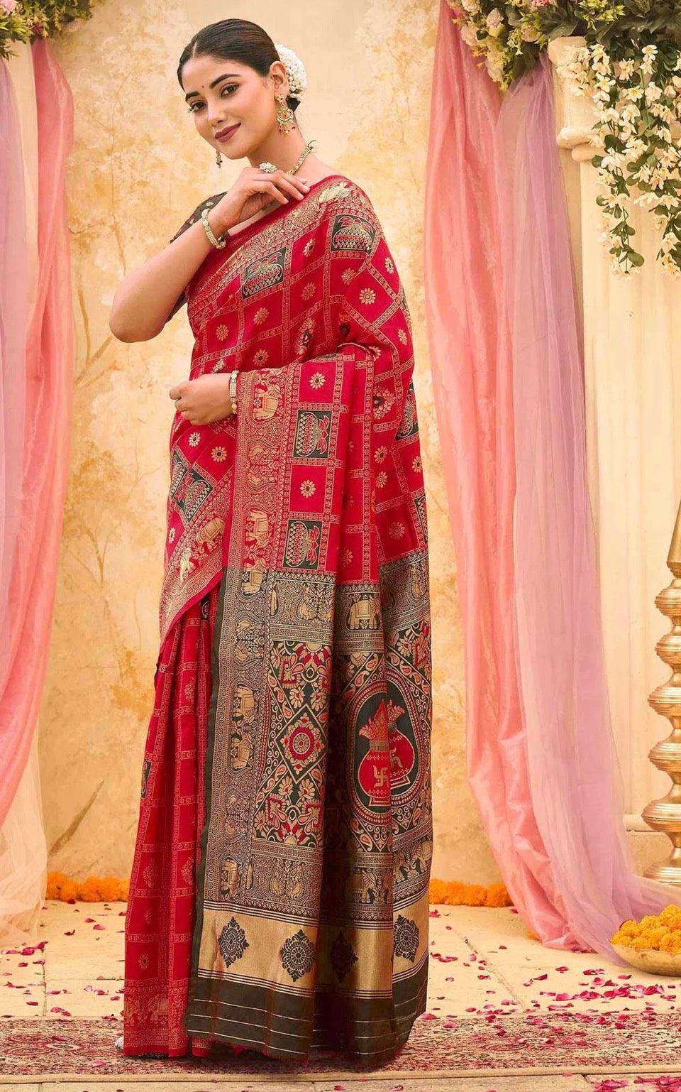 Red Silk Woven Patola Saree