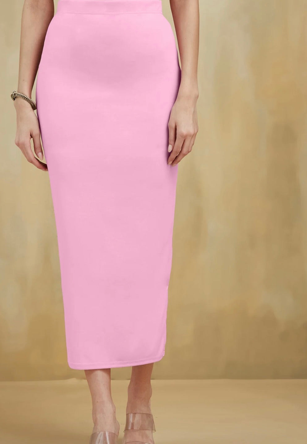Pink Lycra Plain Elastic Waist Shapewear