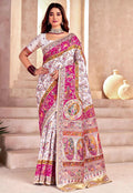 Off White Silk Woven Patola Saree