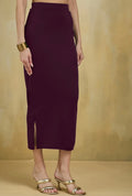 Wine Lycra Plain Elastic Waist Shapewear