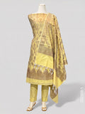 COTTON SILK ZARI JAAL WORK BANARASI SUIT WITH COTTON SILK DUPATTA