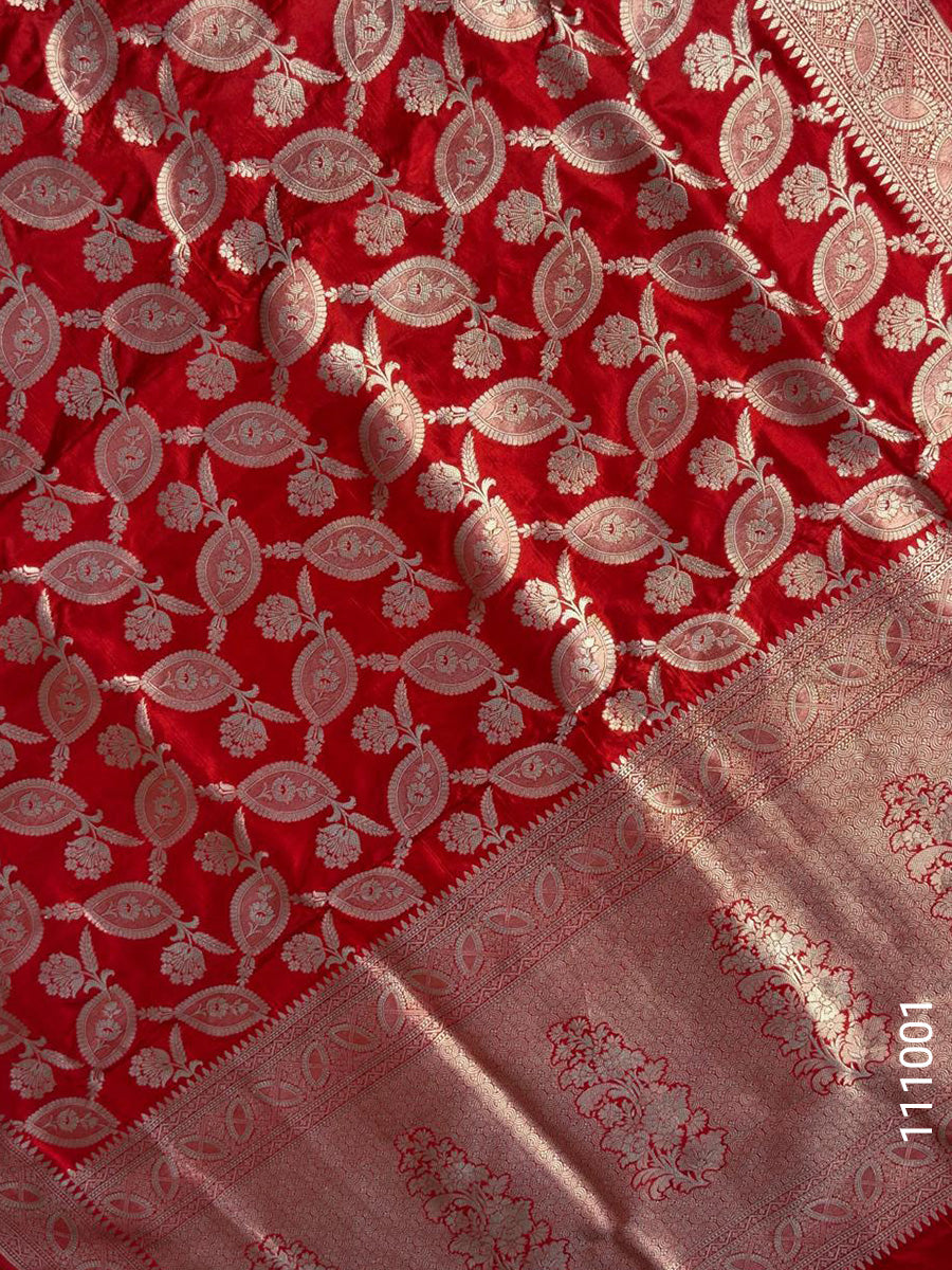 KATAN SILK ZARI JAAL WORK BANARASI SAREE