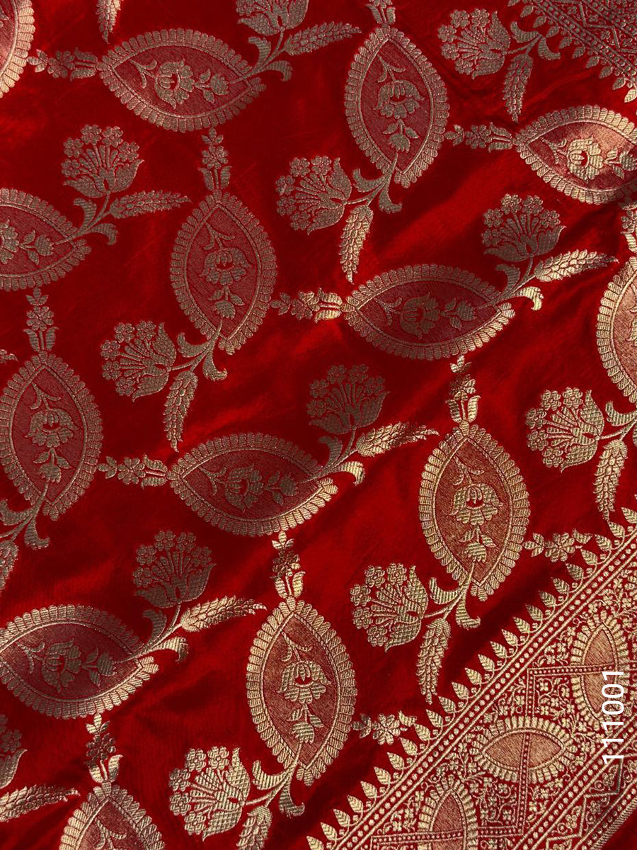 KATAN SILK ZARI JAAL WORK BANARASI SAREE