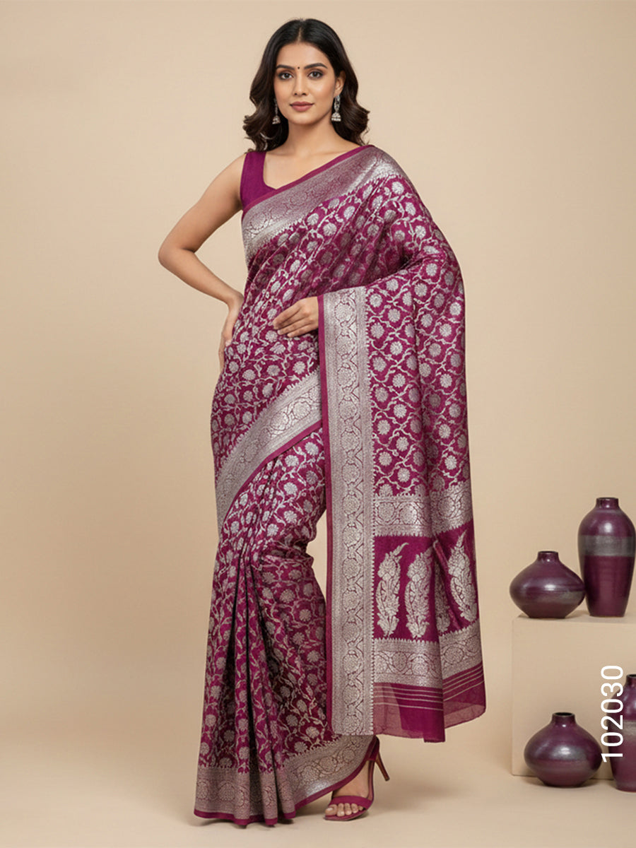 Katan Silk Zari Work Banarasi Saree